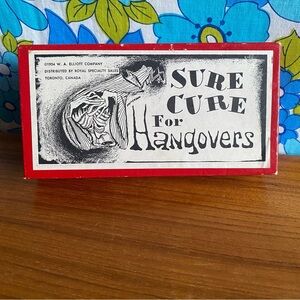 Vintage 1954 Sure Cure for hangovers‎ gag novelty gift W. A. Elliot Company